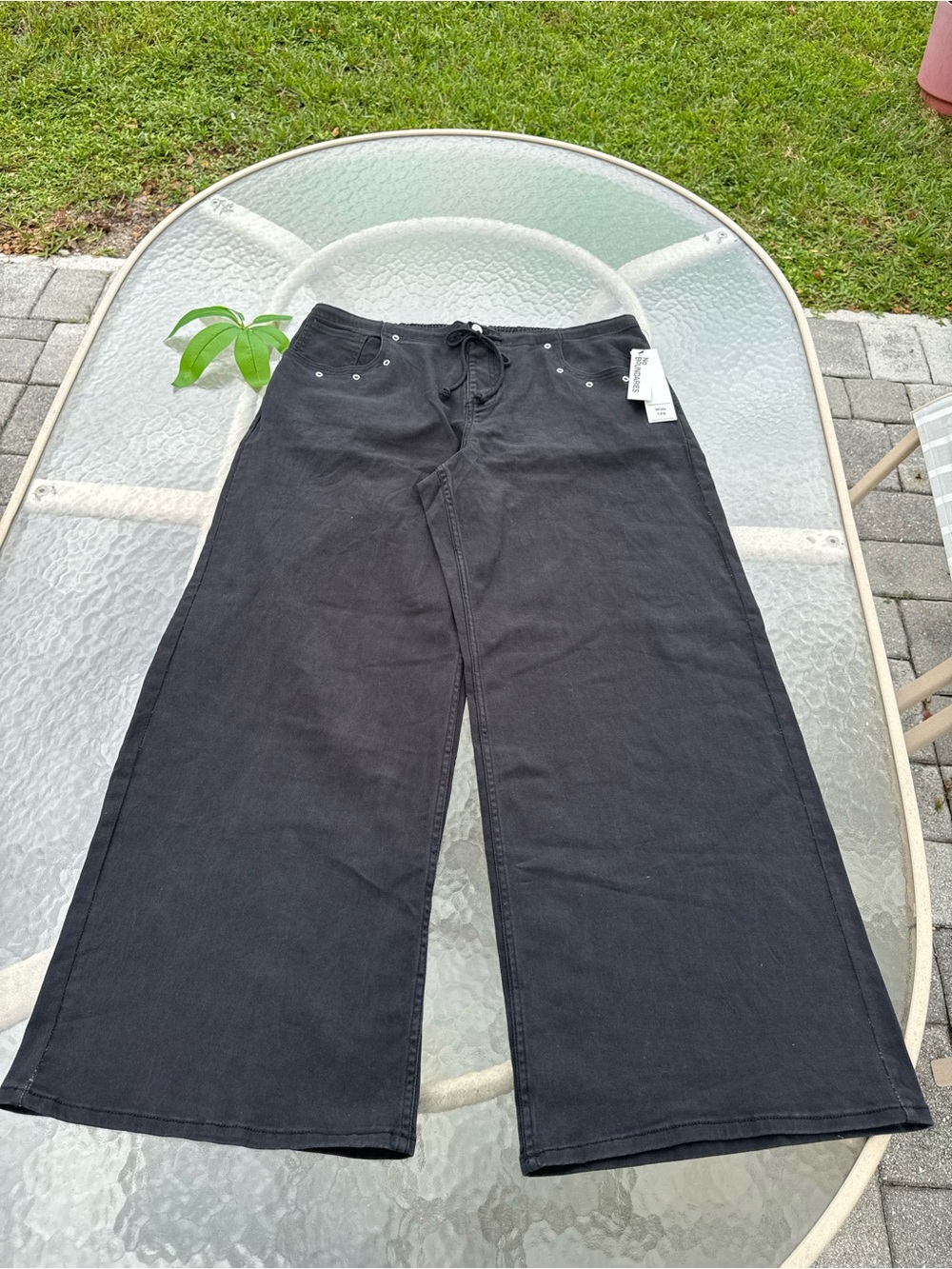 🖤NWT No Boundaries Wide Leg Washed Black Pants XXL 20